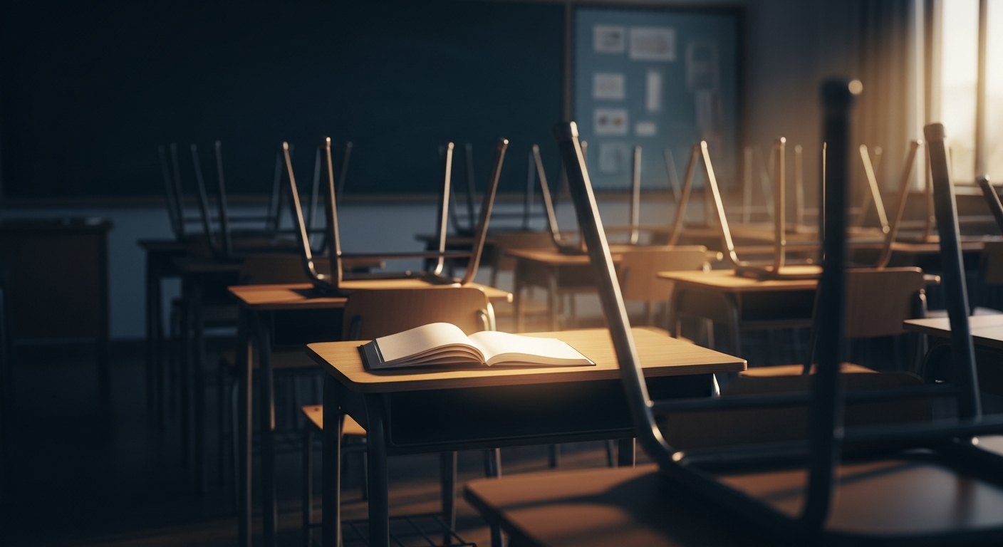 A bright classroom where students work with models and screens